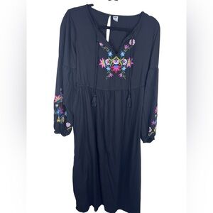 Old Navy dress size medium cottagecore festival boho embroidery office